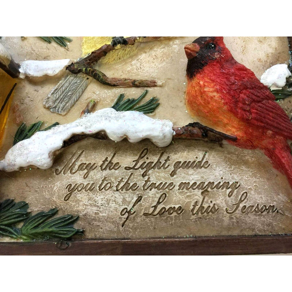 Christmas 3D Wall Plaque Winter Season Inspirational Bullfinch Streetlight Snow - Picture 2 of 10